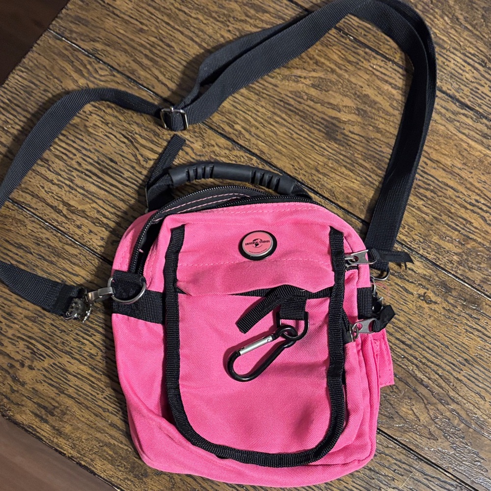 Pink Crossbody Utility Bag with Carabiner